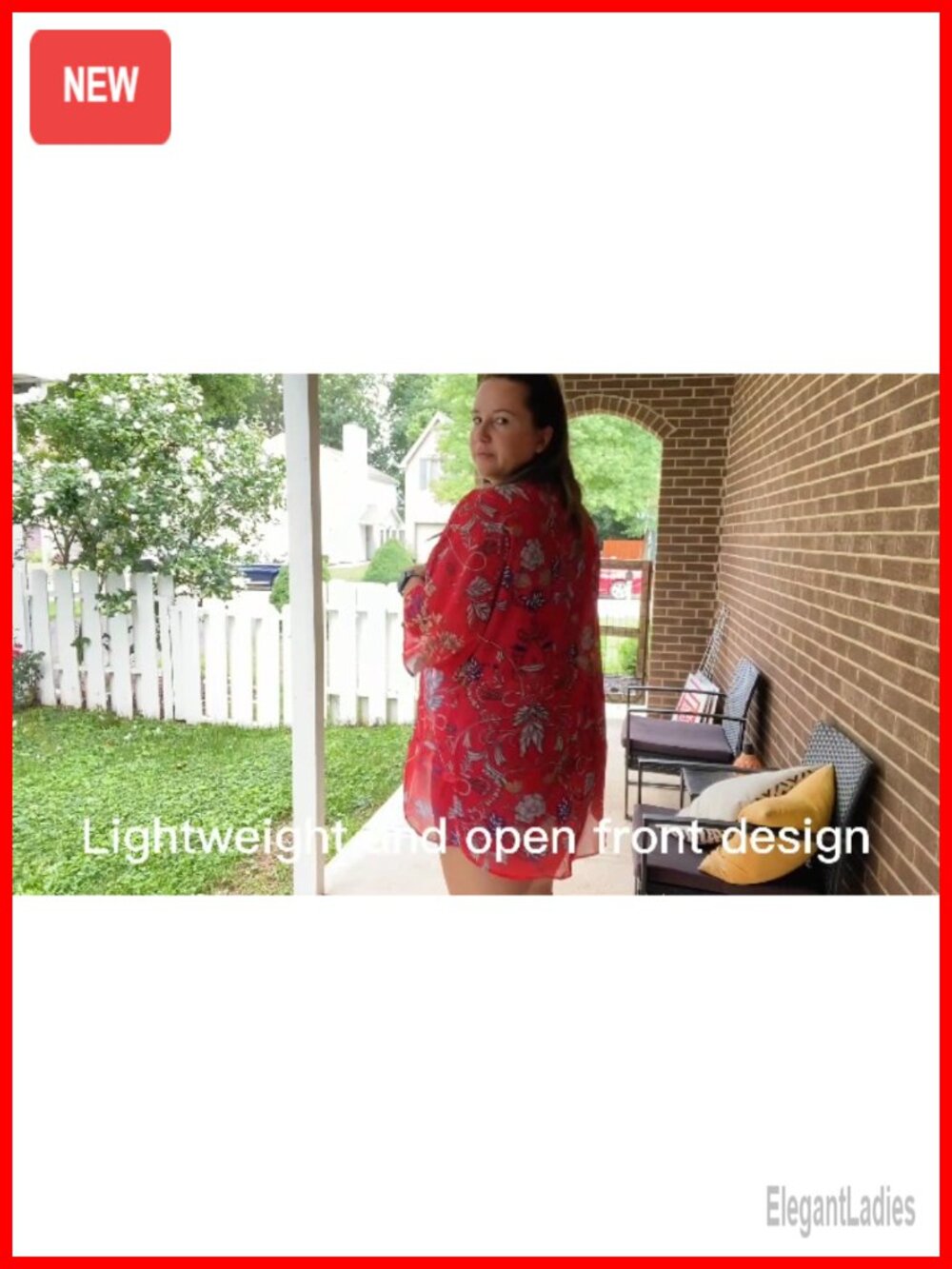 Floral Print Puff Sleeve Kimono Cardigan Loose Cover Up Blouse Top - Picture 5 of 6